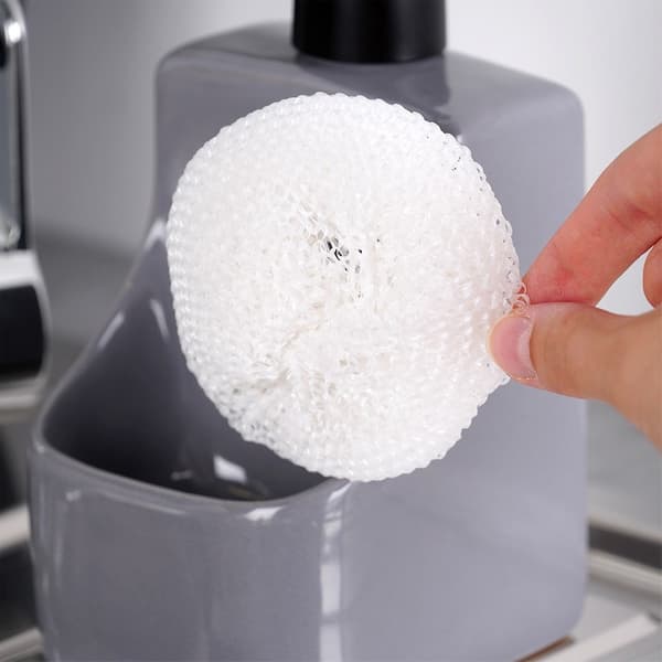 Sæbedispenser med svampebeholder og svamp keramisk grå 400 ml