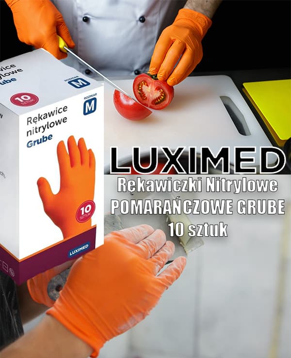Nitrilhandskar orange Luximed 10 st - Storlek XS