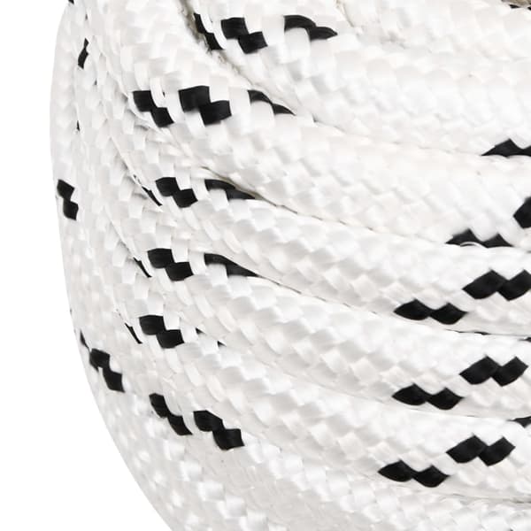 vidaXL Flätat segelrep vit 16 mm x 50 m polyester
