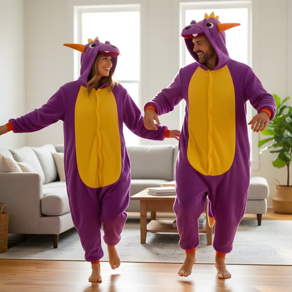 Kigurumi-pyjamas Spyro-kostume M: 155-165 cm