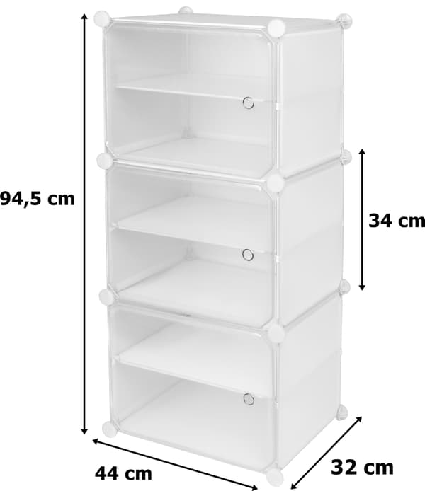 Pola modulaarinen kenkäkaappi, valkoinen