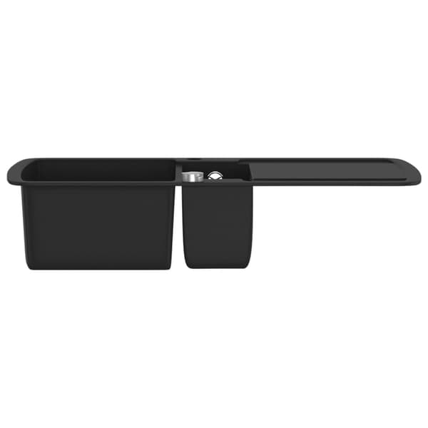 vidaXL Granit Dubbel Handfat, Svart