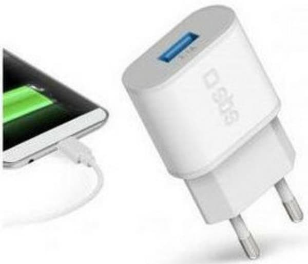 SBS 1xUSB/2.1A vægoplader hvid TETR1USB2AWFAST