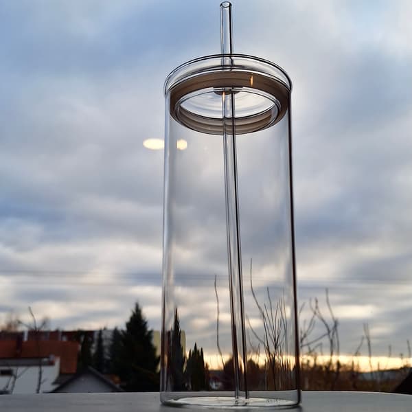 MUGG GLAS FLASKA FLASKA MED STRÅ 600ml GLAS