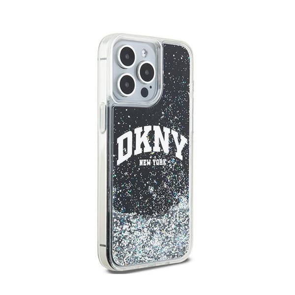 DKNY Liquid Glitter Stort Logo - iPhone 14 Pro Max Etui (Sort)