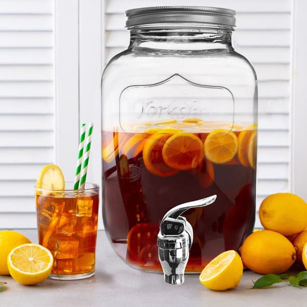 Glasbehållare för drycker med kran 4 liter