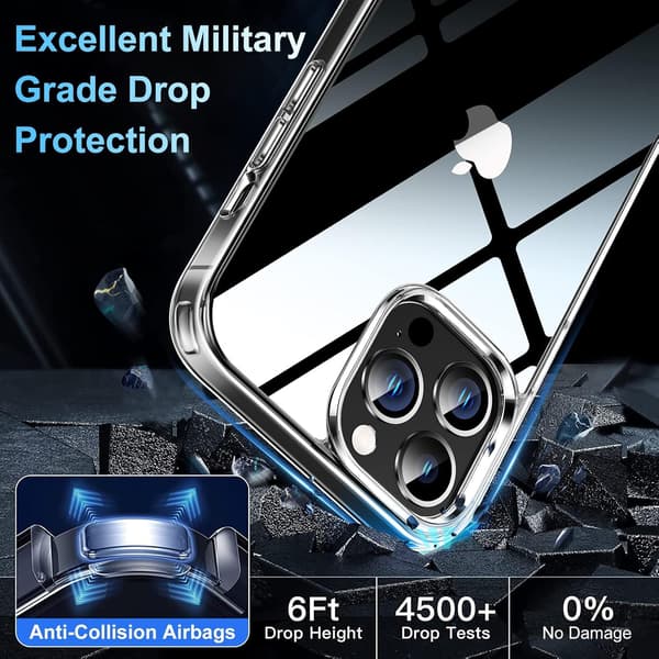 SILIKONEETUG TIL APPLE IPHONE 13 PRO TRANSPARENT HOLDBART A2483 A2636