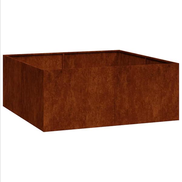 vidaXL Rostig blomkruka 100x100x40 cm rostfritt stål