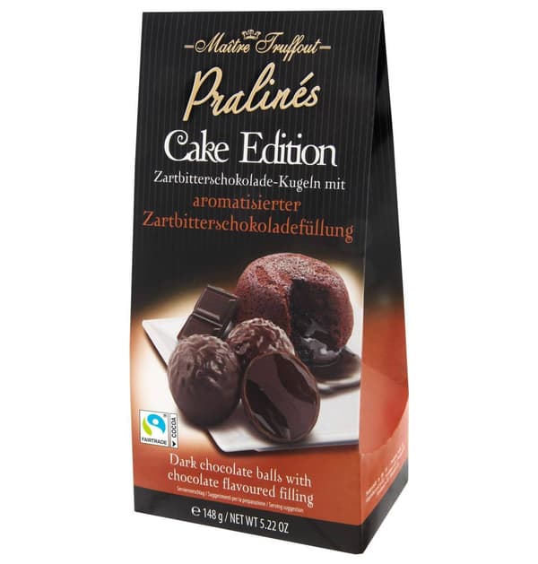 MaitreTruffout Pralinen Cake Edition Mörk chokladpraliner 148 g