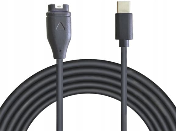 QIKtech USB-C opladerkabel til Garmin Fenix ​​5 5X 6X Venu 2 3 2S 3S Forerunner 165 (sort)