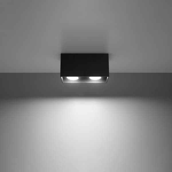 Loftlampe Quad 2 GU10 sort aluminium Sollux SL.0381