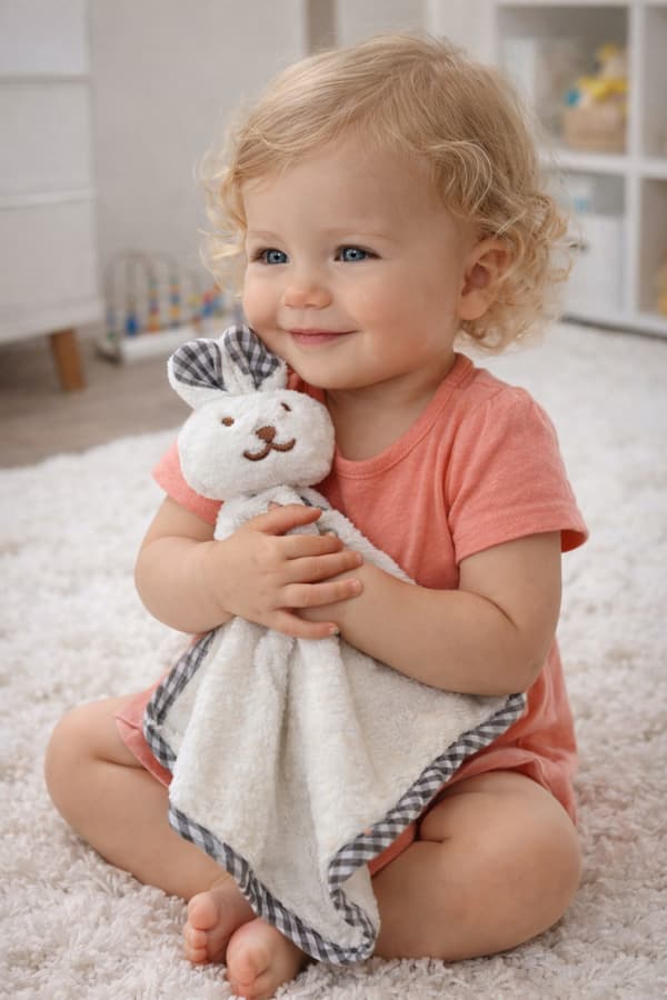 CUDDLY maskot brusehåndklæde mini SOOTHER BUNNY