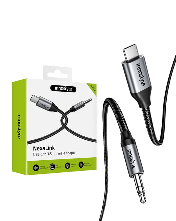 INNOSTYLE USB-C AUX-SOVITIN MINI-JAKKIKAAPELI SAMSUNG DAC -SOVITTIMEEN 1M