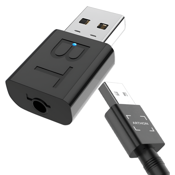 Bluetooth 5.0 adapter med sändare, mottagare och 3,5 mm jack-ingång