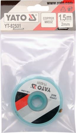 Kobberflet afloddebånd 2,0 mm * 1,5 m - YT-82531