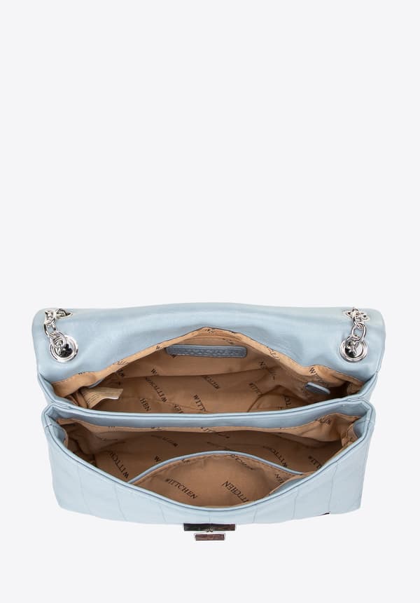 Wittchen dame ecolæder crossbody taske, to rum, lille, blå, ecolæder