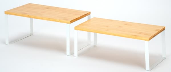 Set med 2 GINGER bambuhyllor vit hantverk