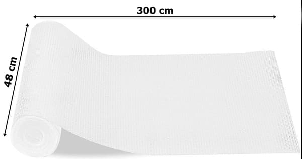 BARGO halkfri lådmatta 48 x 300 cm vit