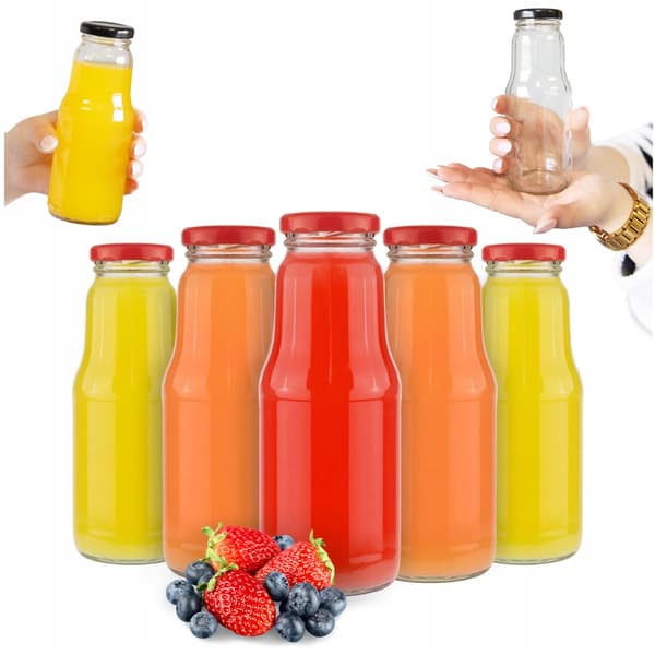 100x lasipulloa mehulle FRUIT 300ml + pullonkorkit