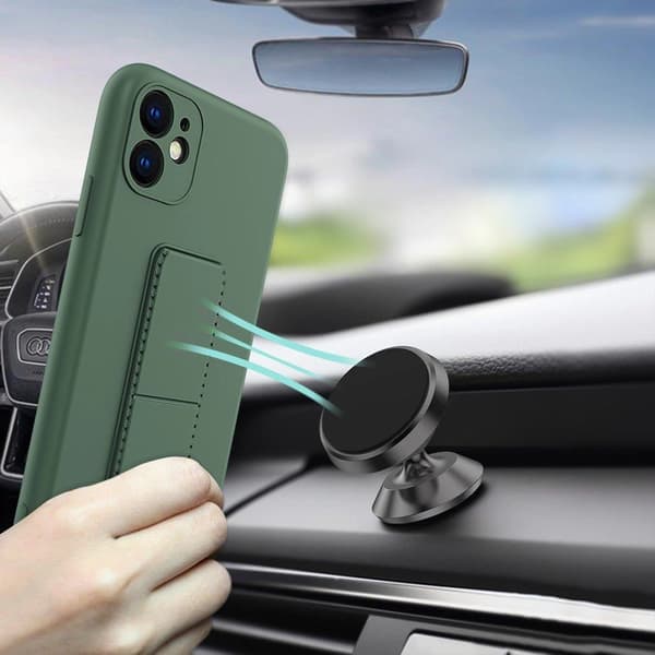Wozinsky Kickstand Case iPhone 13 mini silikonskal med stativ mintgrönt
