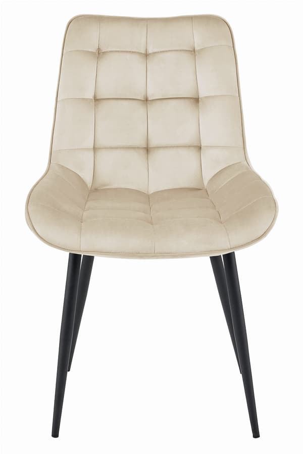 BERA stol - beige velour/sorte ben x 3