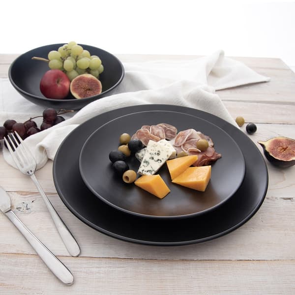 Middagstallrik platt keramisk svart 27 cm