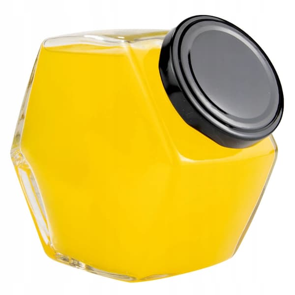 12x hexagon dekorationsburkar 380ml syltkryddor