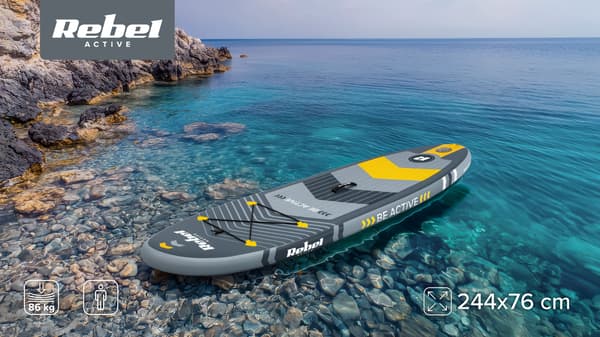 Uppblåsbar SUP-bräda för simning 244 cm Rebel paddelset pumpryggsäck