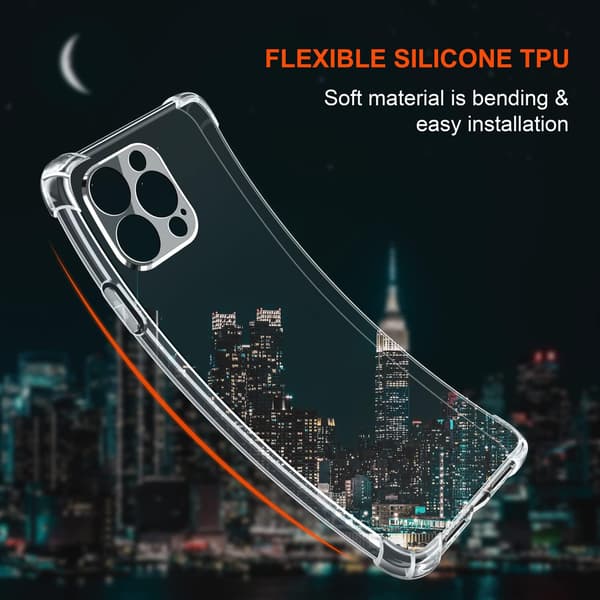 ETUI TIL APPLE IPHONE 14 PRO TRANSPARENT SILIKONE 3X HÆRDET GLAS