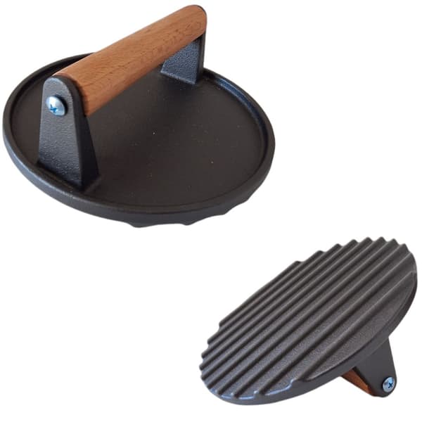 STØBEJERNSPRESSEFORM TIL HAMBURGER GRILL BURGERKOTELET 17,5 cm