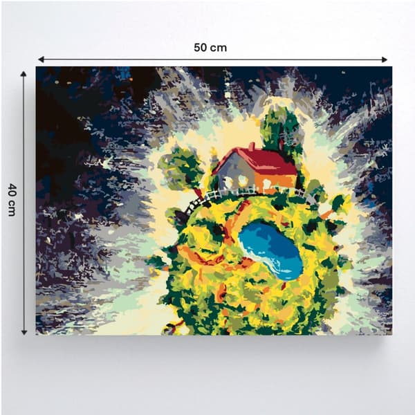 MALING EFTER TAL Billeder til maleri - Den lille prins' planet 50x40 cm