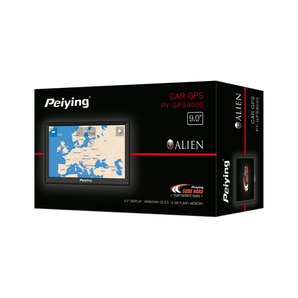 GPS-bilnavigation 9 tommer Peiying Alien PY-GPS9000 + EU-kort
