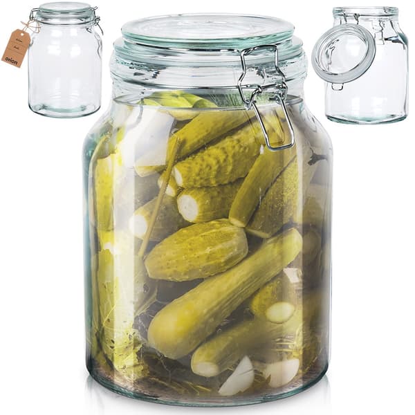 Lasinen patenttipurkki klipsillä IRMA 3,4 l