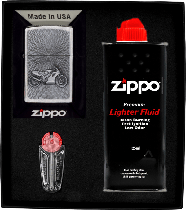 ZIPPO Lighter MOTORCYKEL EMBLEM Gavesæt nr. 1