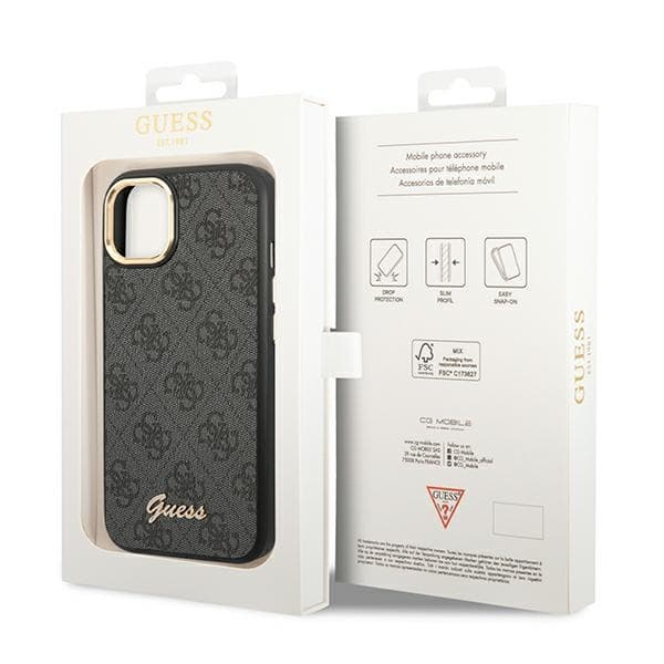 Guess 4G Metal Camera Outline Cover - iPhone 14 Plus Cover (Sort)