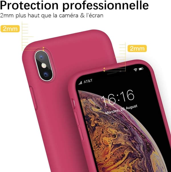 SILIKONEETUGER TIL IPHONE XS/X 5.8' LYSERØD RØD