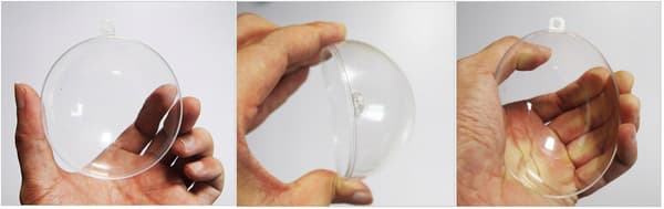 AKRYLBOLLAR SET 10x ÖPPNINGSBARA 8CM TRANSPARENTA BOLLAR
