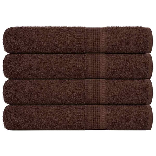 vidaXL Bastuhanddukar, 4 st, bruna, 80x200 cm, 100 % bomull