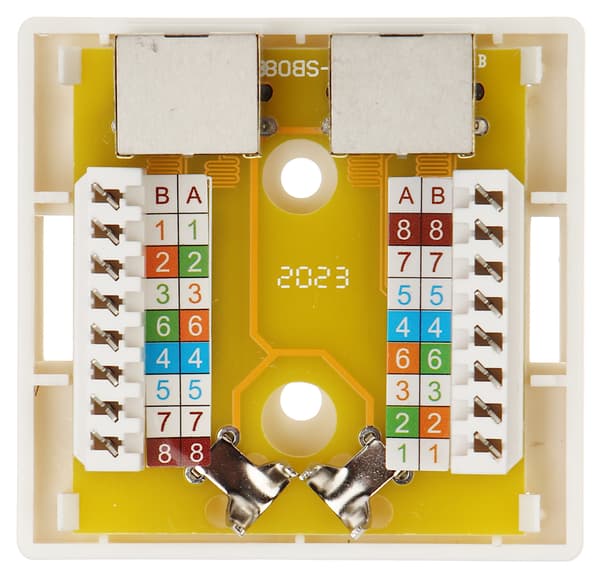 RJ45-2G5/6 DOBBELT TERMINALSTIKKANAL