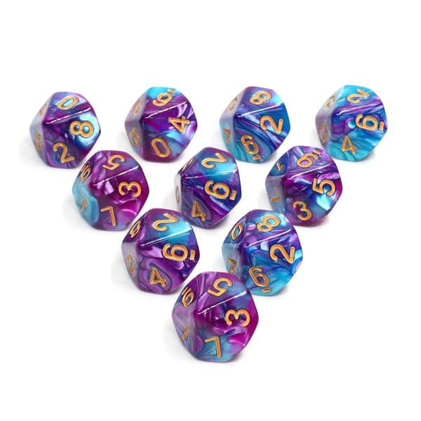 Gummiberry RPG terninger Tisidet D10 terninger 0-9
