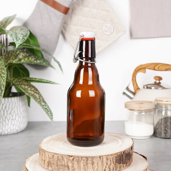 Lasipullo klipsillä 340 ml
