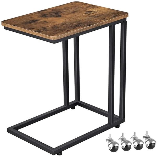 Strado VENGE sidebord - sofabord til bærbar computer, sidebord til sofa og seng, 2 i 1, hjul og ben