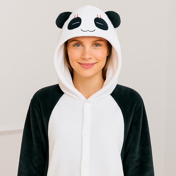 Kigurumi-pyjamas med päls, Panda, storlek M: 155 - 165 cm