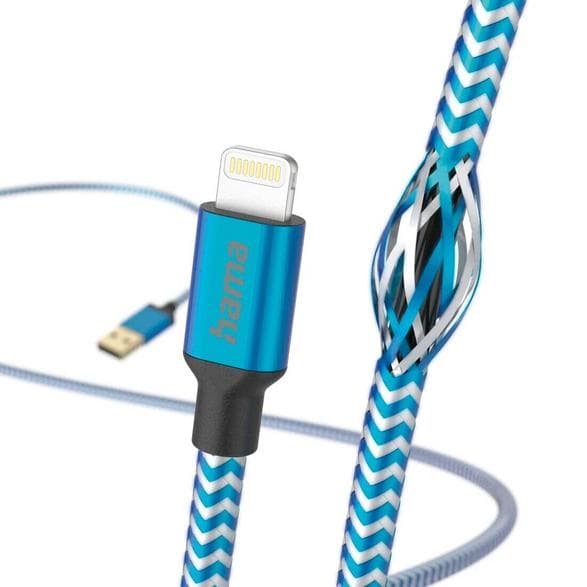HAMA Reflekterad USB-A - Lightning-kabel 1,5M Blå 201553