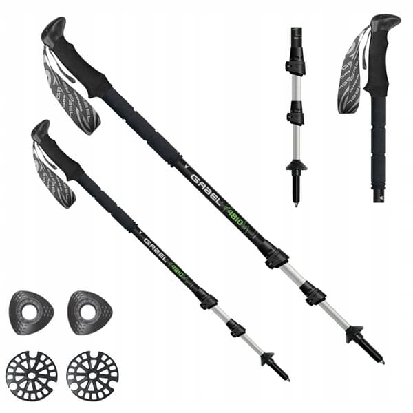Trekkingstave GABEL Mont Blanc Tour Sort foldbare 66-144 cm