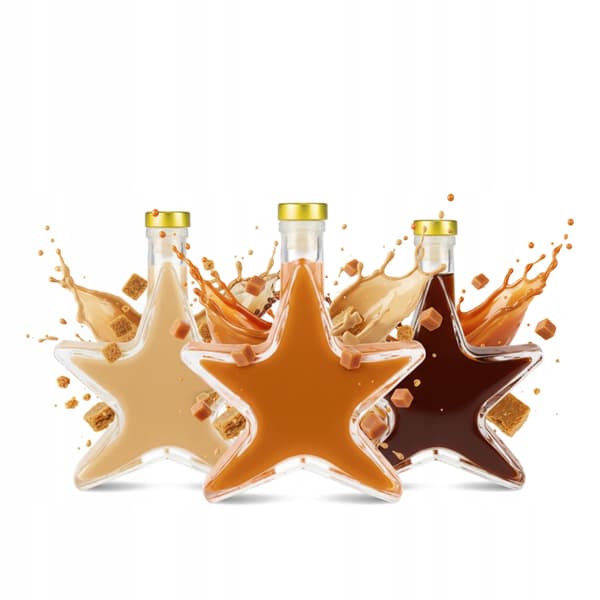 JULSTJÄRNAFLASKA 200ML LIKÖR PRESENTGLASFLASKOR FÖR LIKÖR