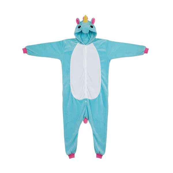 Kigurumi-pyjamas blå enhörning 145-155 cm