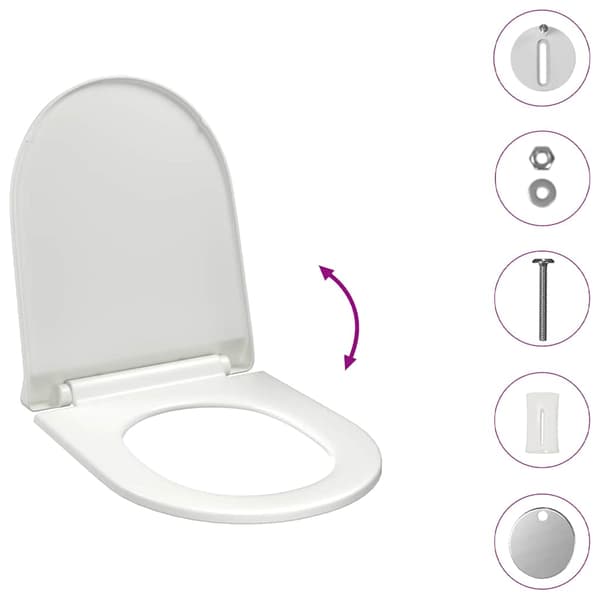 vidaXL Toalettsits, mjukstängande, med snabbkoppling, vit