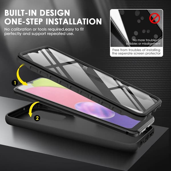 BUMPER ETUI TIL SAMSUNG GALAXY A03s SORT FORSTÆRKET BESKYTTELSE SM-A037F