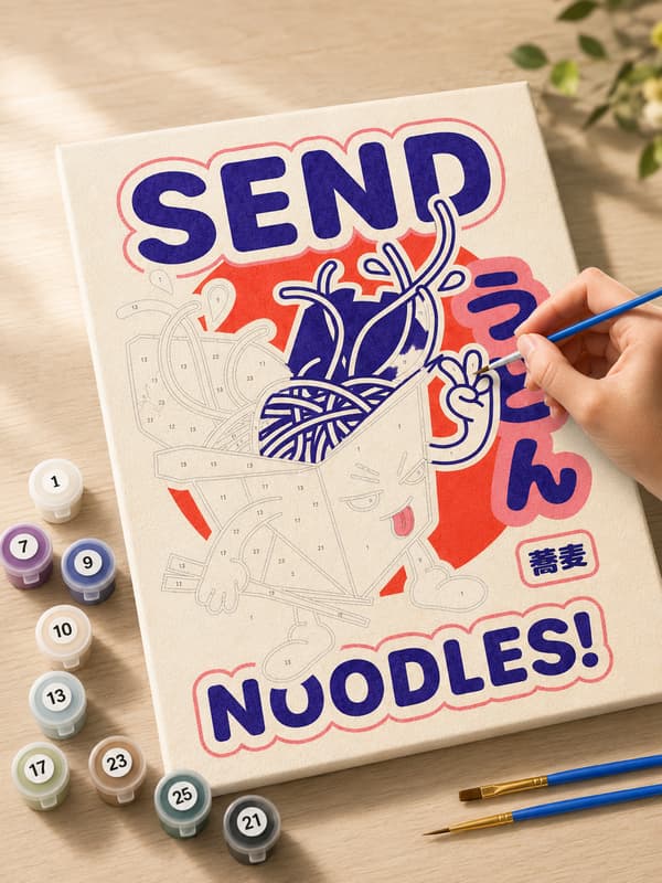 MALING EFTER TAL MED RAMME Billeder til maleri - Send Noodles 40x50 cm
